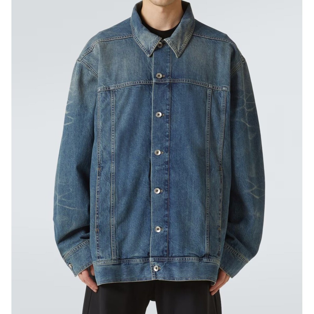 Rick Owens DRKSHDW Jean Jacket Mens Small Blue Denim Oversized Jumbo Worker